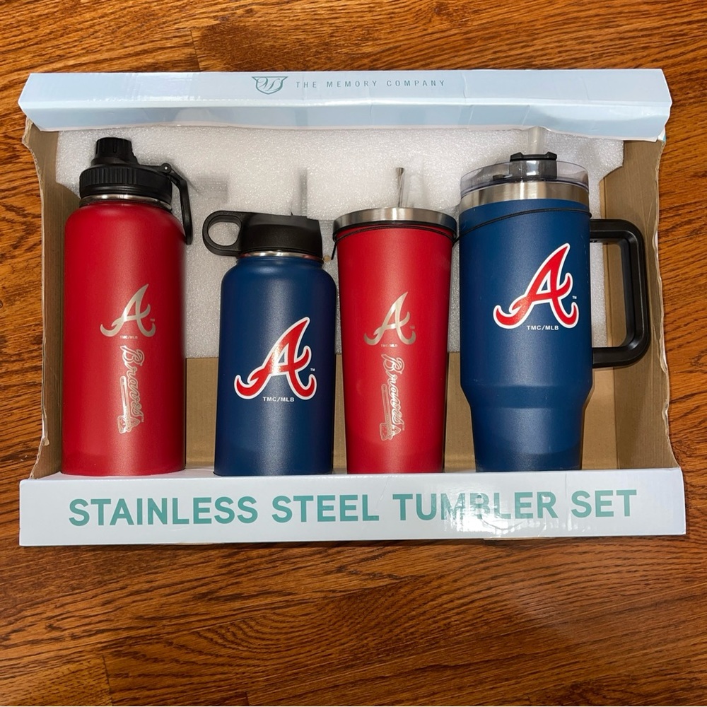 Atlanta Braves Stainless Steel Tumbler Set
